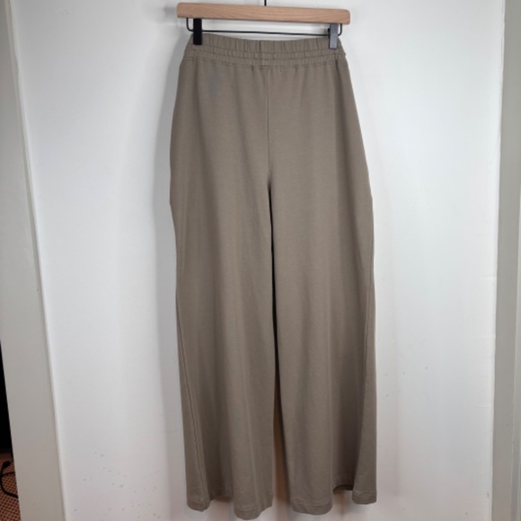 Peruvian Connection Avery Cropped Pants M Wide Leg Pull On Olive Boho Minimalist - Picture 6 of 13